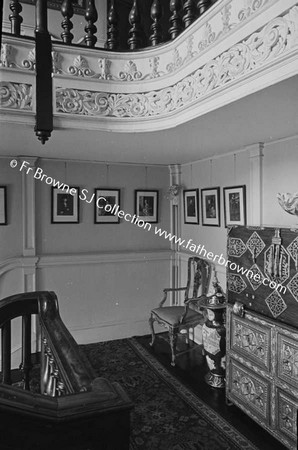 BIRR CASTLE  CASTLE  STAIRS SHOWING SPANISH COFFIN FROM DOOR OF PLAY ROOM